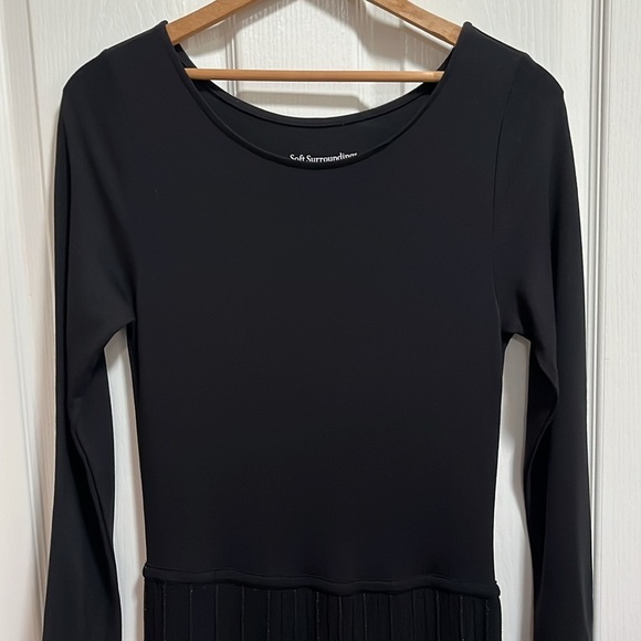 Soft Surroundings Womens Palamero Maxi Dress Black Pleated Knit Skirt XS EUC - Picture 4 of 10
